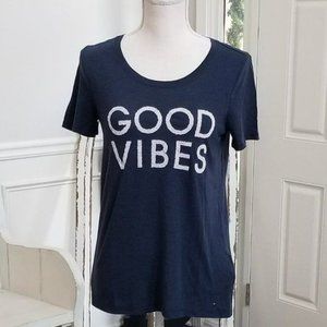 Tommy Hilfiger Good Vibes Blue Tee Short Sleeve Size Small